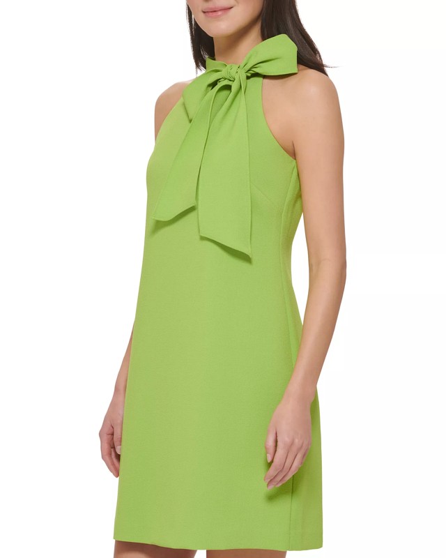 Halter-neck dress with bow - Women