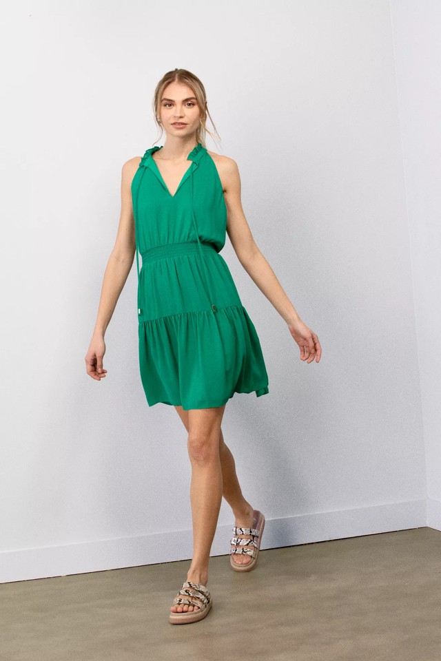 Vince Camuto Tiered Tie-Neck Dress