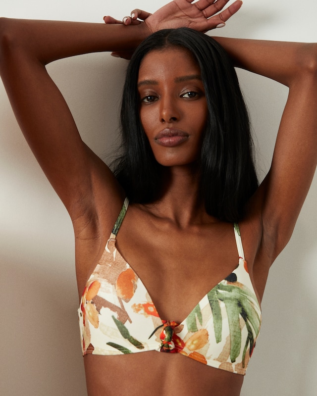 Vince Camuto Brushstroke Floral-Print Bikini Top