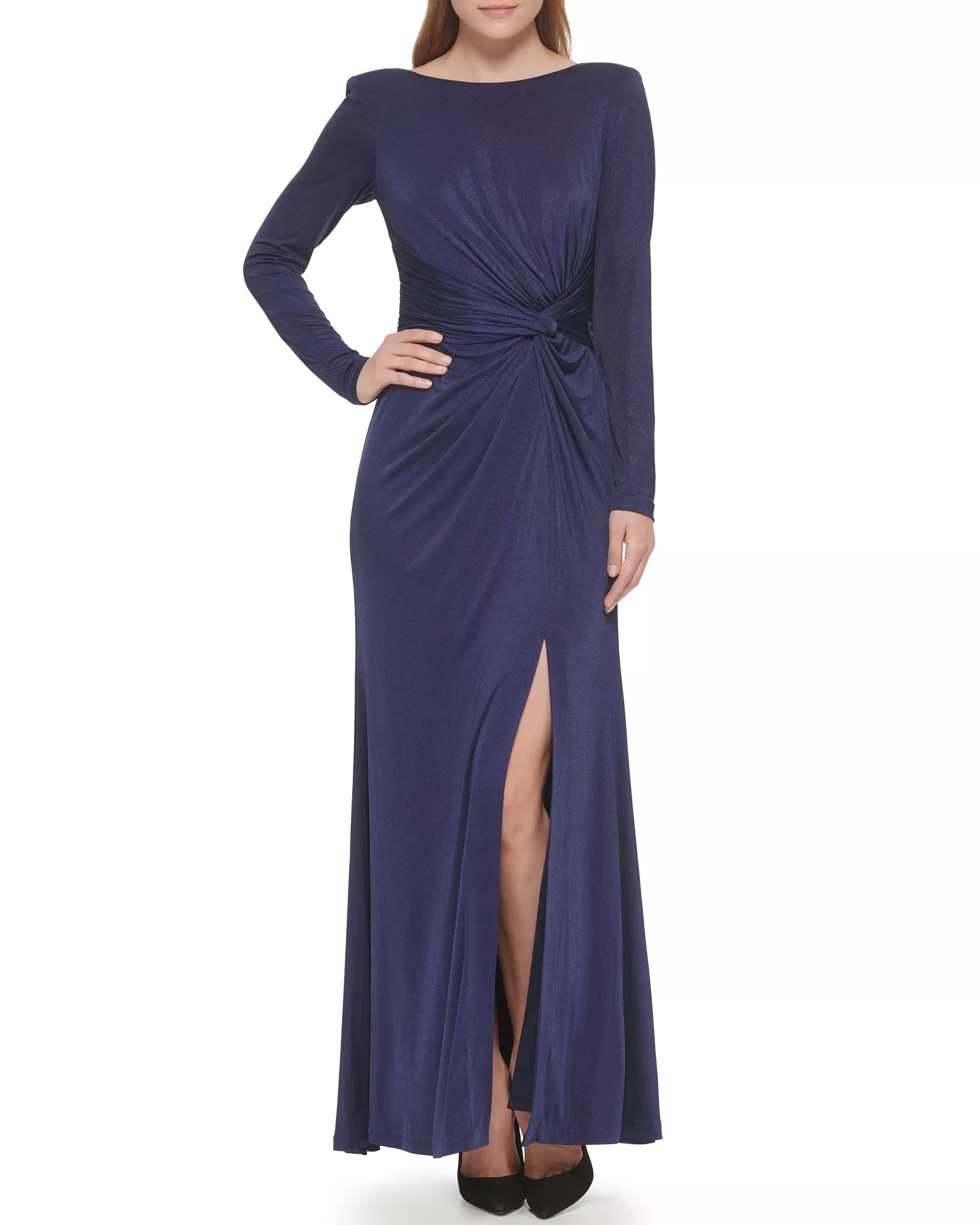 Women's Vince Camuto Ruched Gown Size 2 Navy Blue