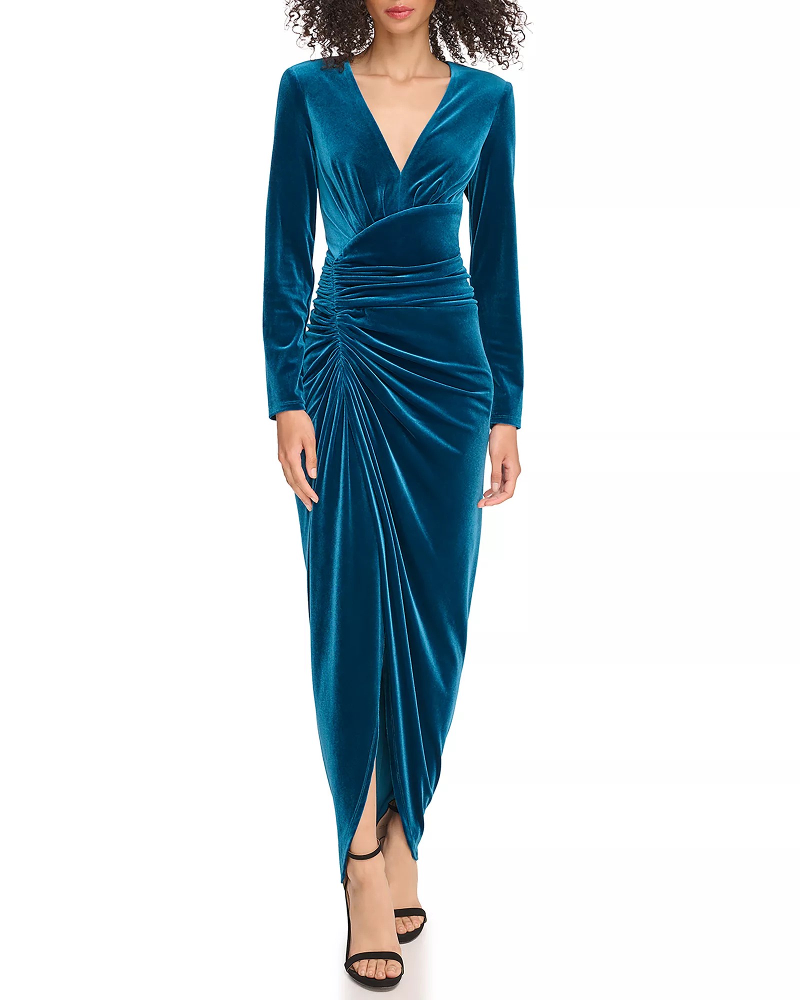 Vince Camuto Ruched Velvet Gown
