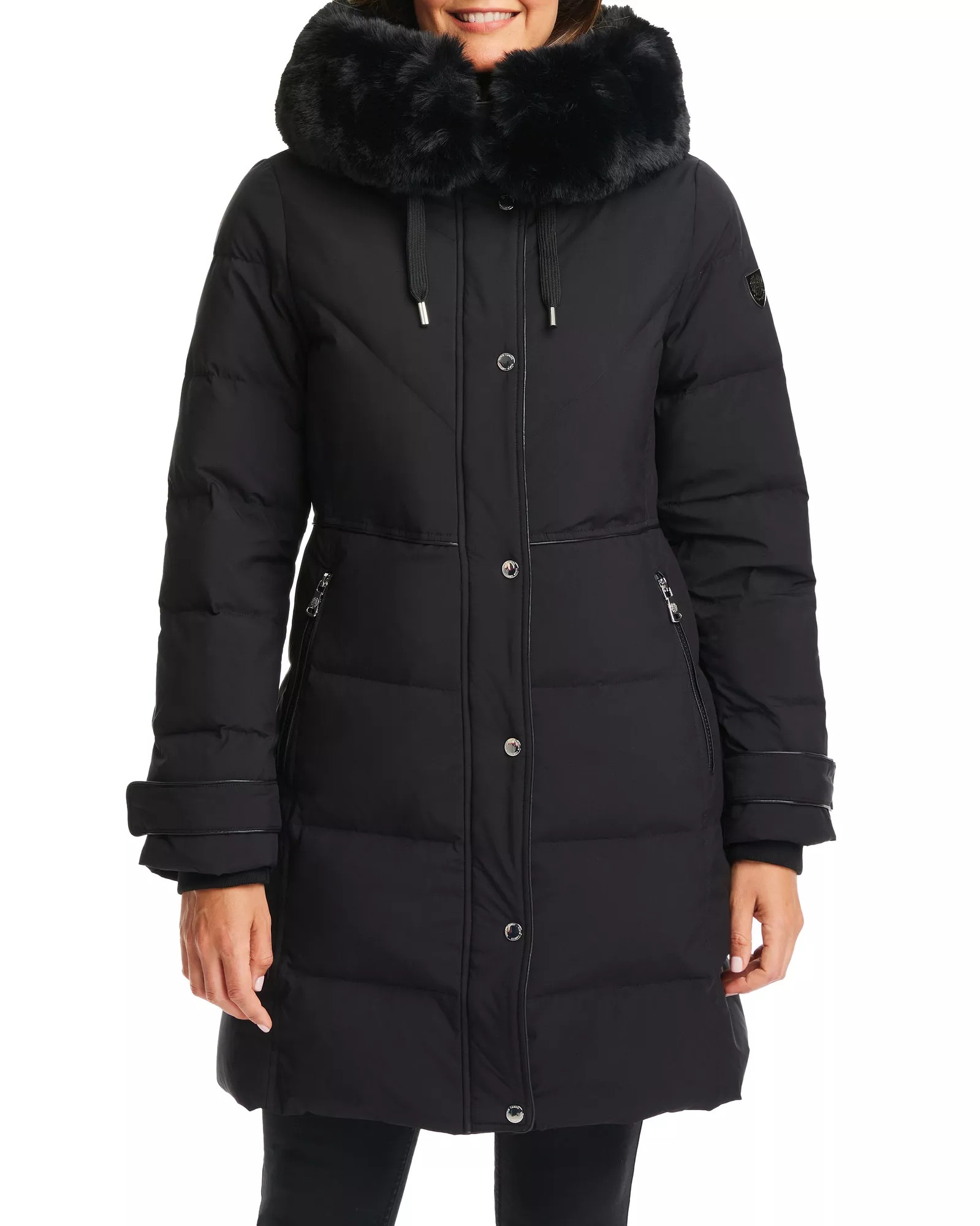 Vince Camuto Faux Fur Trimmed Puffer Coat
