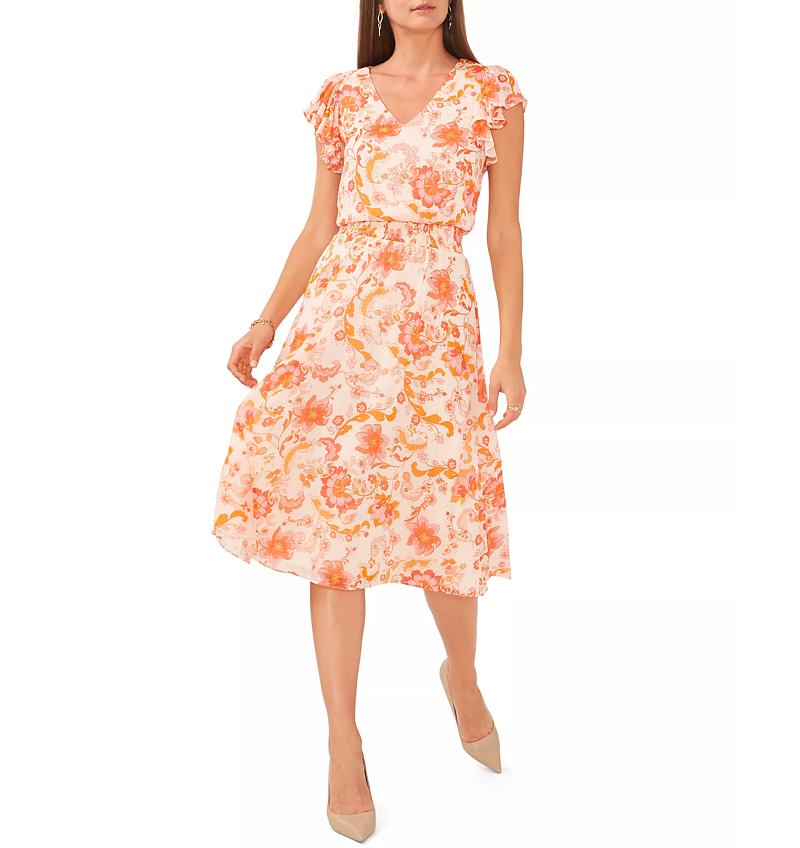 Vince Camuto, Dresses, Vince Camuto Purplepink Floral Seamed Dress