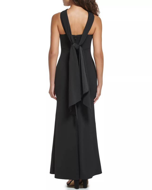 Vince Camuto Scarf-detail Halter Gown