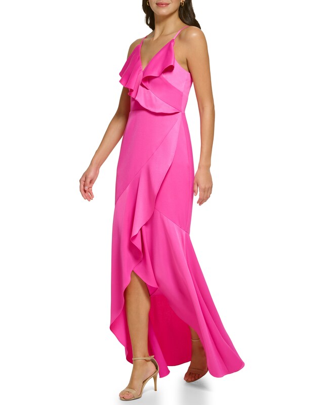 Vince Camuto Ruffled Asymmetrical Gown