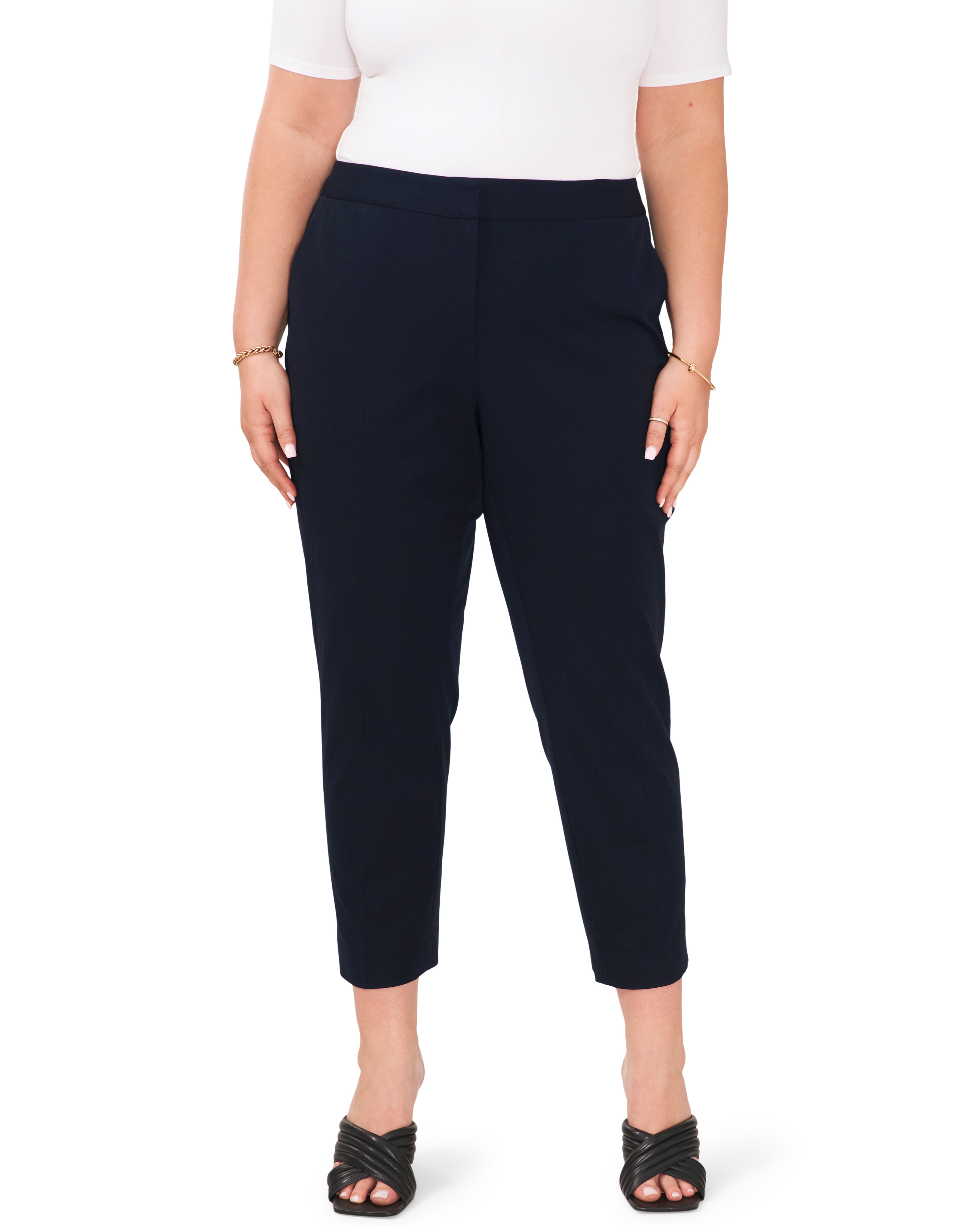 Women's Vince Camuto Twill Cropped Trousers (Plus Size) Size 22 Classic Navy