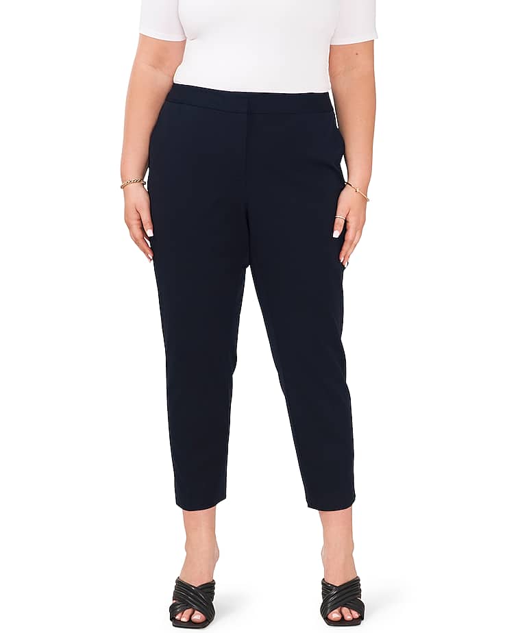 Vince Camuto Twill Cropped Trousers (Plus Size)