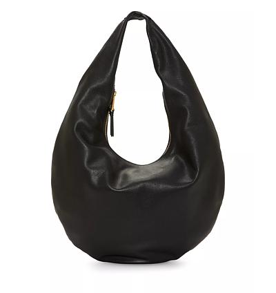 VINCE CAMUTO Leila LARGE Leather Tote Bag Shopper Purse Black Cutout