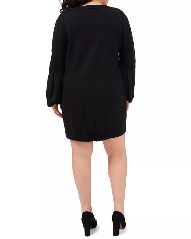 Vince Camuto Contrast-sleeve Sweater Dress (Plus Size)