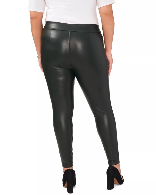 Vince Camuto Faux Leather Ponte Leggings in Black