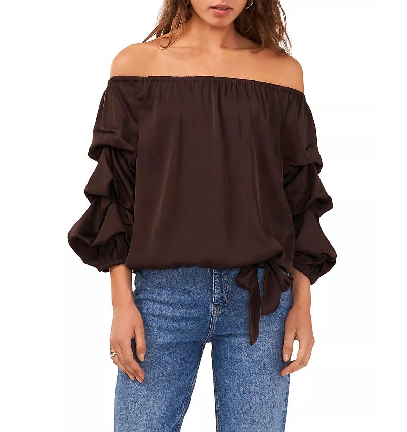 Vince Camuto Off-the-shoulder Tiered-sleeve Top