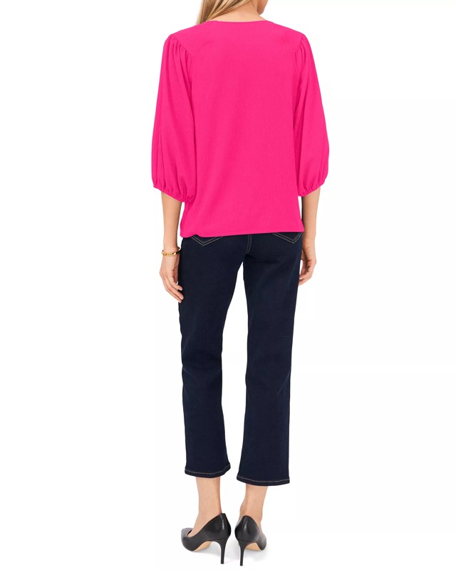 Vince Camuto Ruched Puff-Sleeve Top
