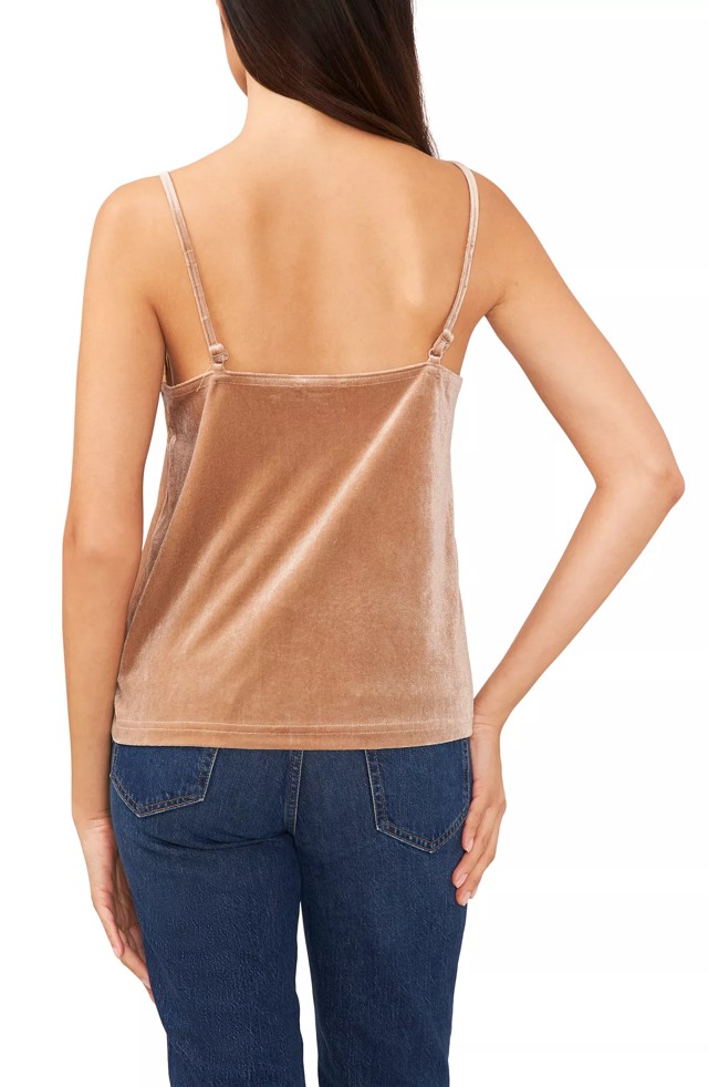 Unique Bargains Women's Plus Size Velvet Camisole Adjustable Strap Lace  Cami Tank Tops