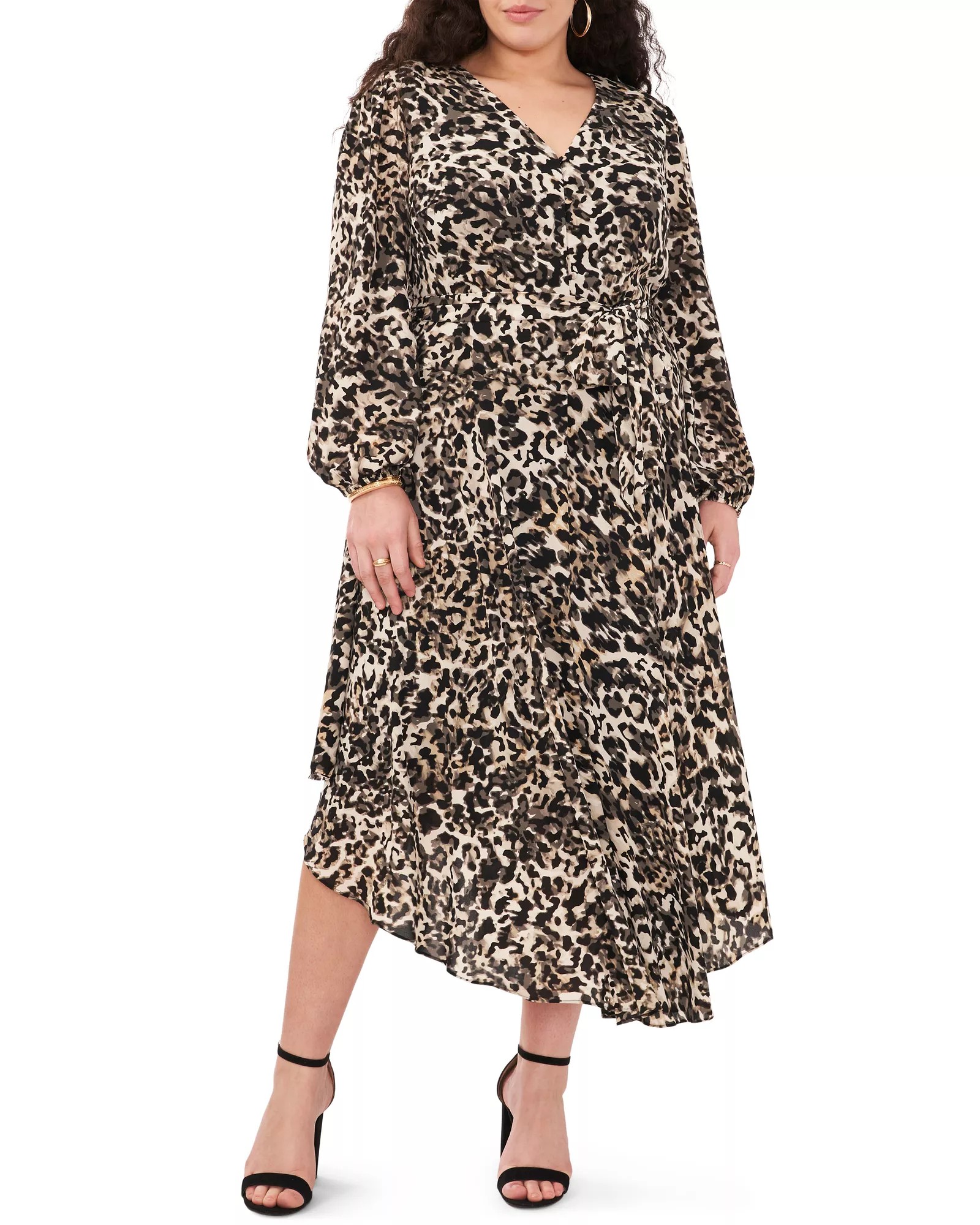 Hotd Leopard Eyes Strappy Asymmetrical Dress With Leopard Lace