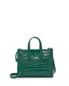 Green Croc Print Shopper Bag