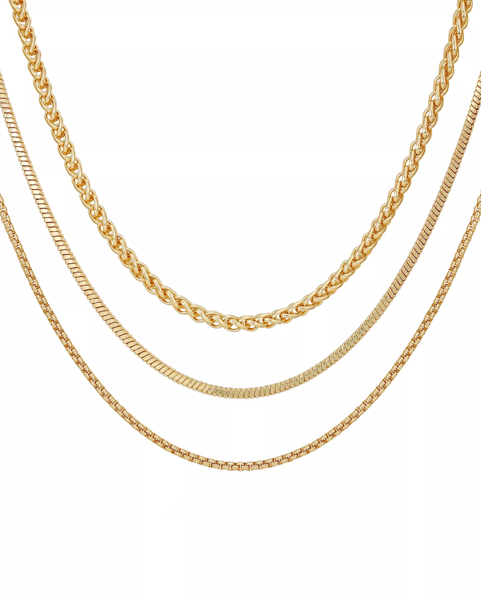Vince Camuto Mixed-chain Necklace Trio
