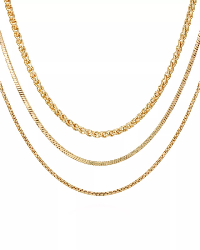 Vince Camuto Mixed-chain Necklace Trio