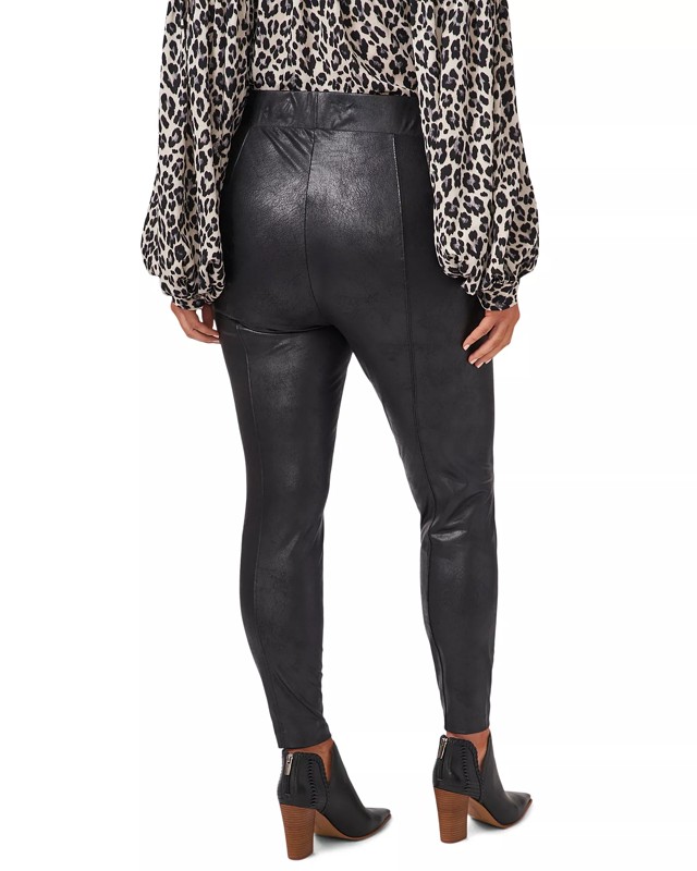 Plus Size Faux Leather And Ponte Leggings