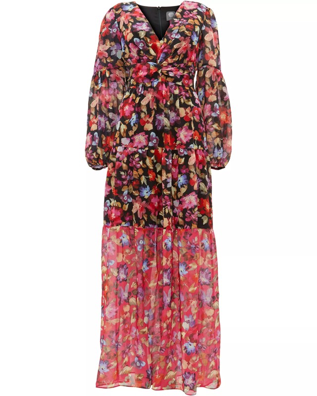 Vince Camuto Pleated Floral Maxi Dress